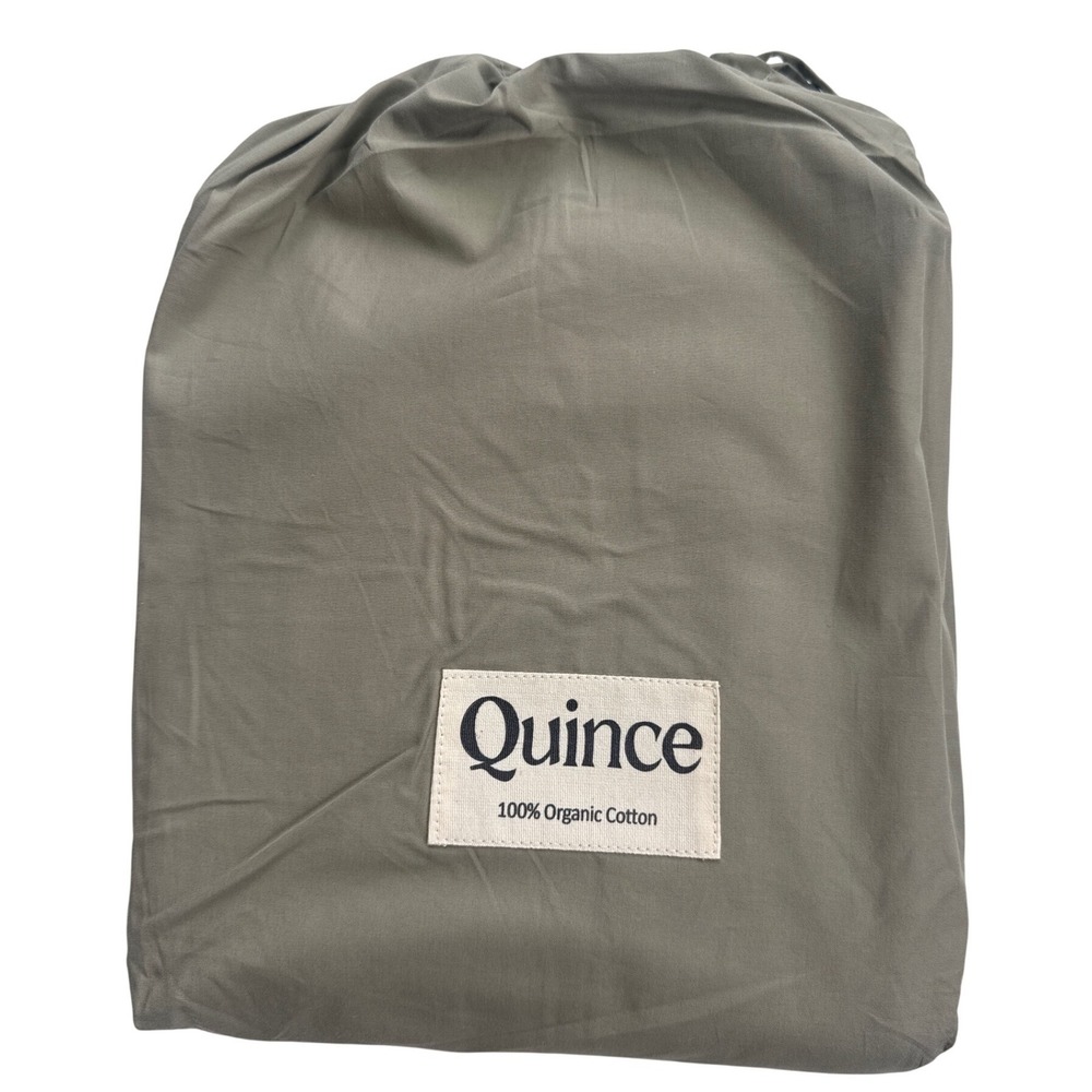 Quince Duvet Cover Full Queen Olive Green 100% Organic Cotton GOTS NWOT
